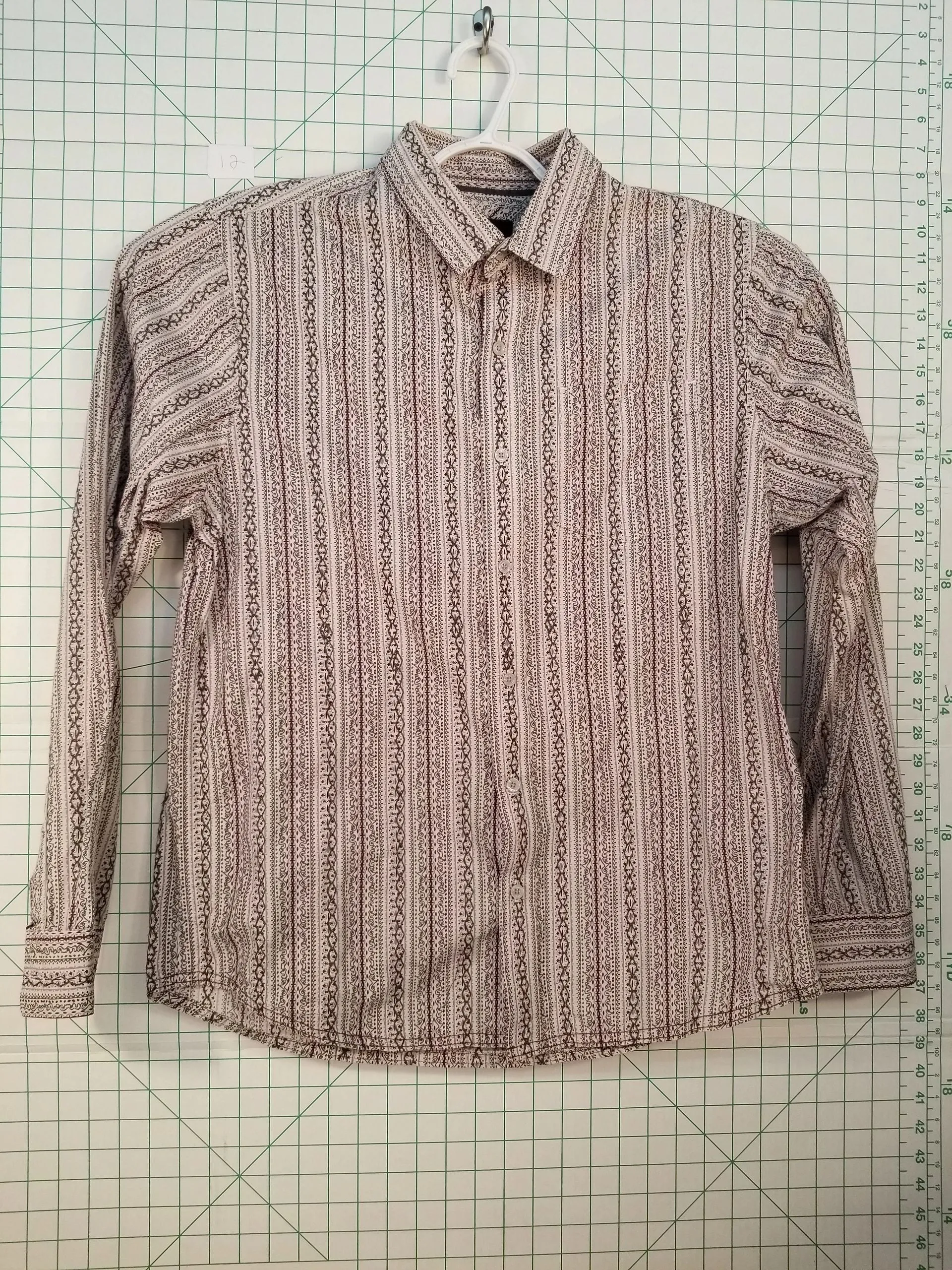 prAna Knitted Pattern Long Sleeve Button Down