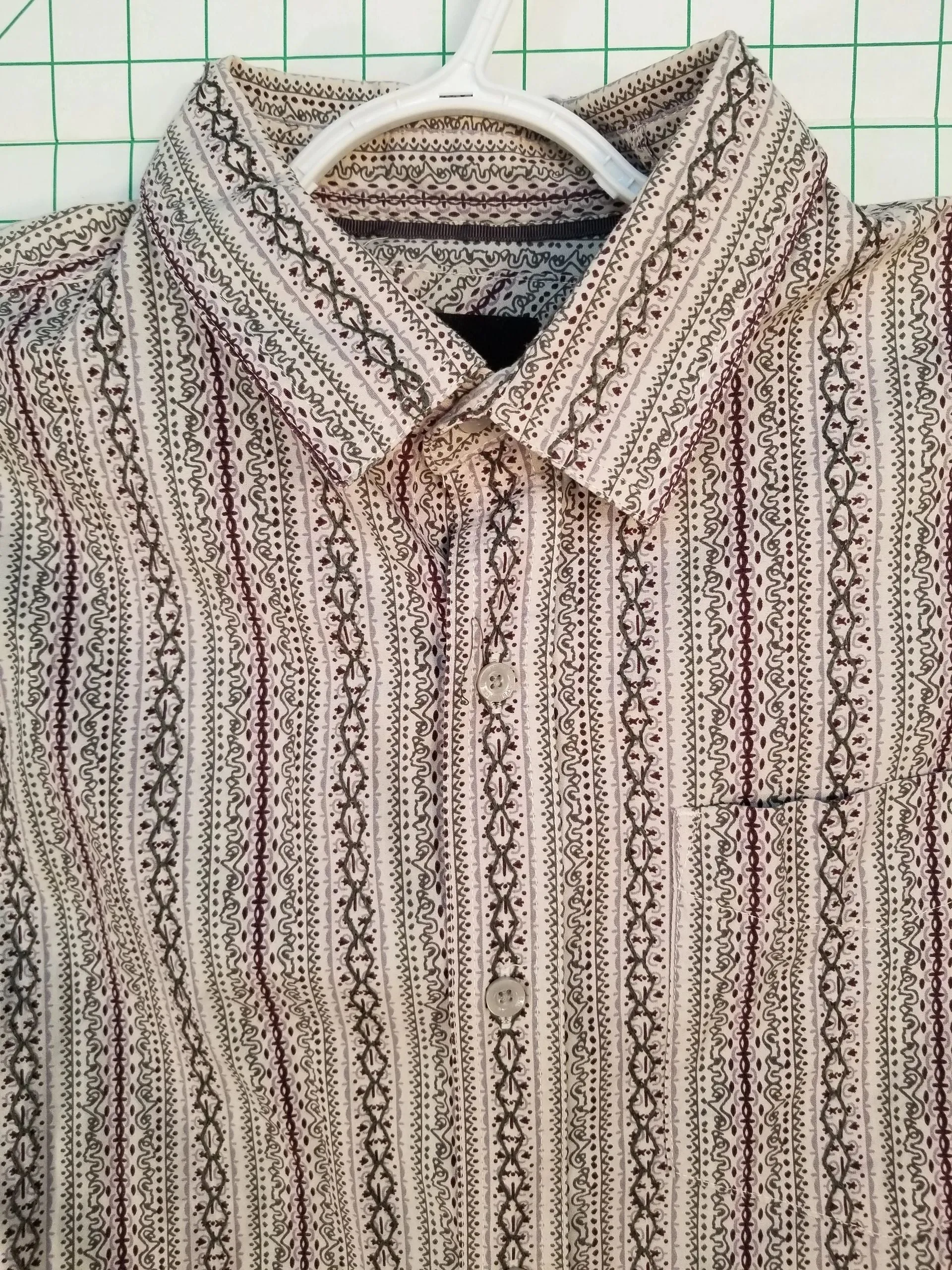 prAna Knitted Pattern Long Sleeve Button Down