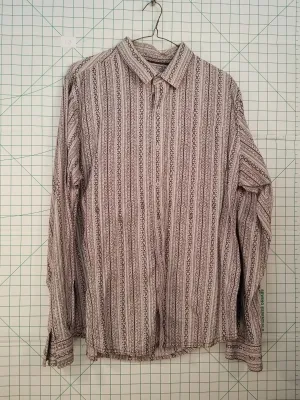 prAna Knitted Pattern Long Sleeve Button Down