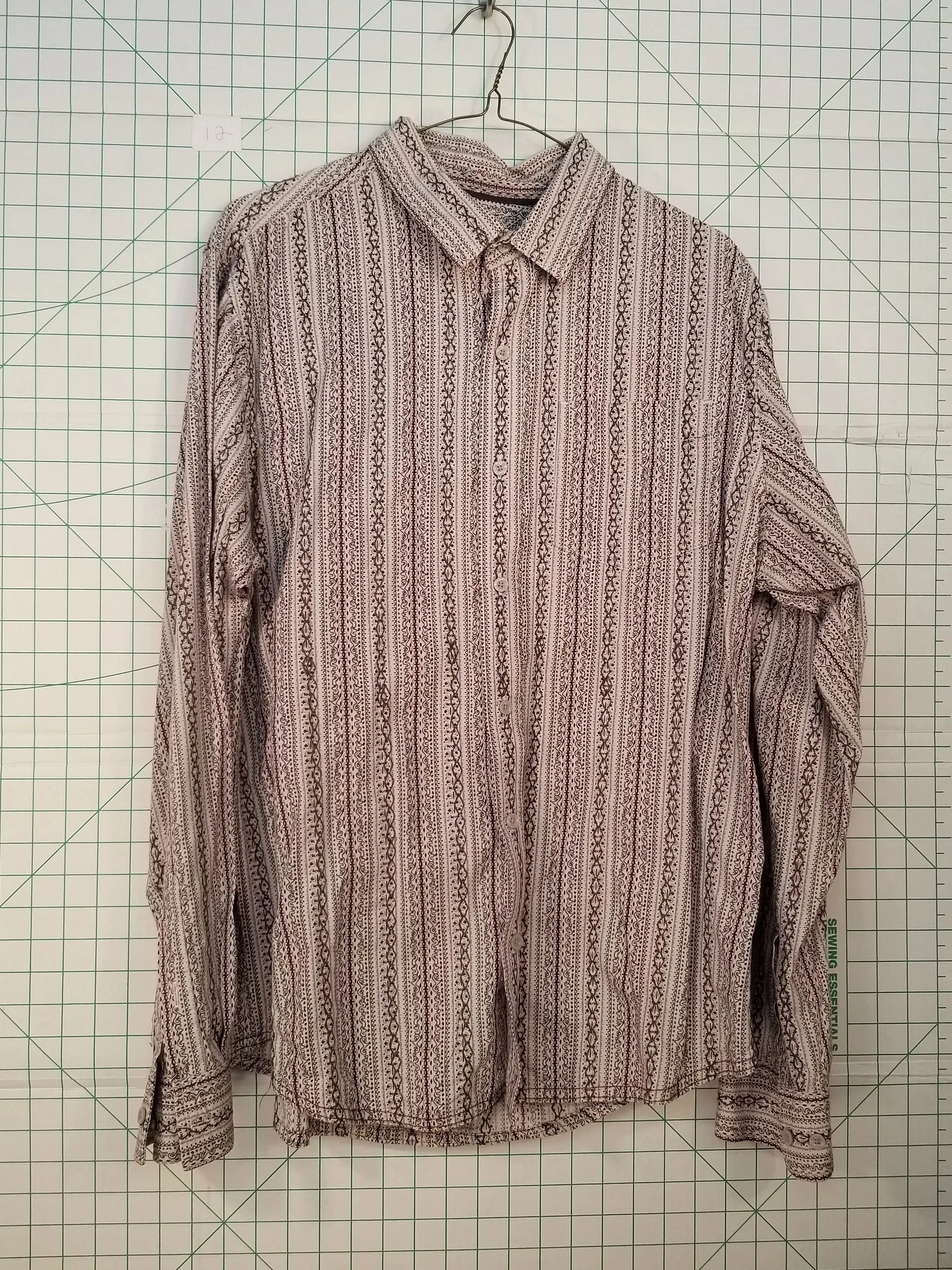 prAna Knitted Pattern Long Sleeve Button Down