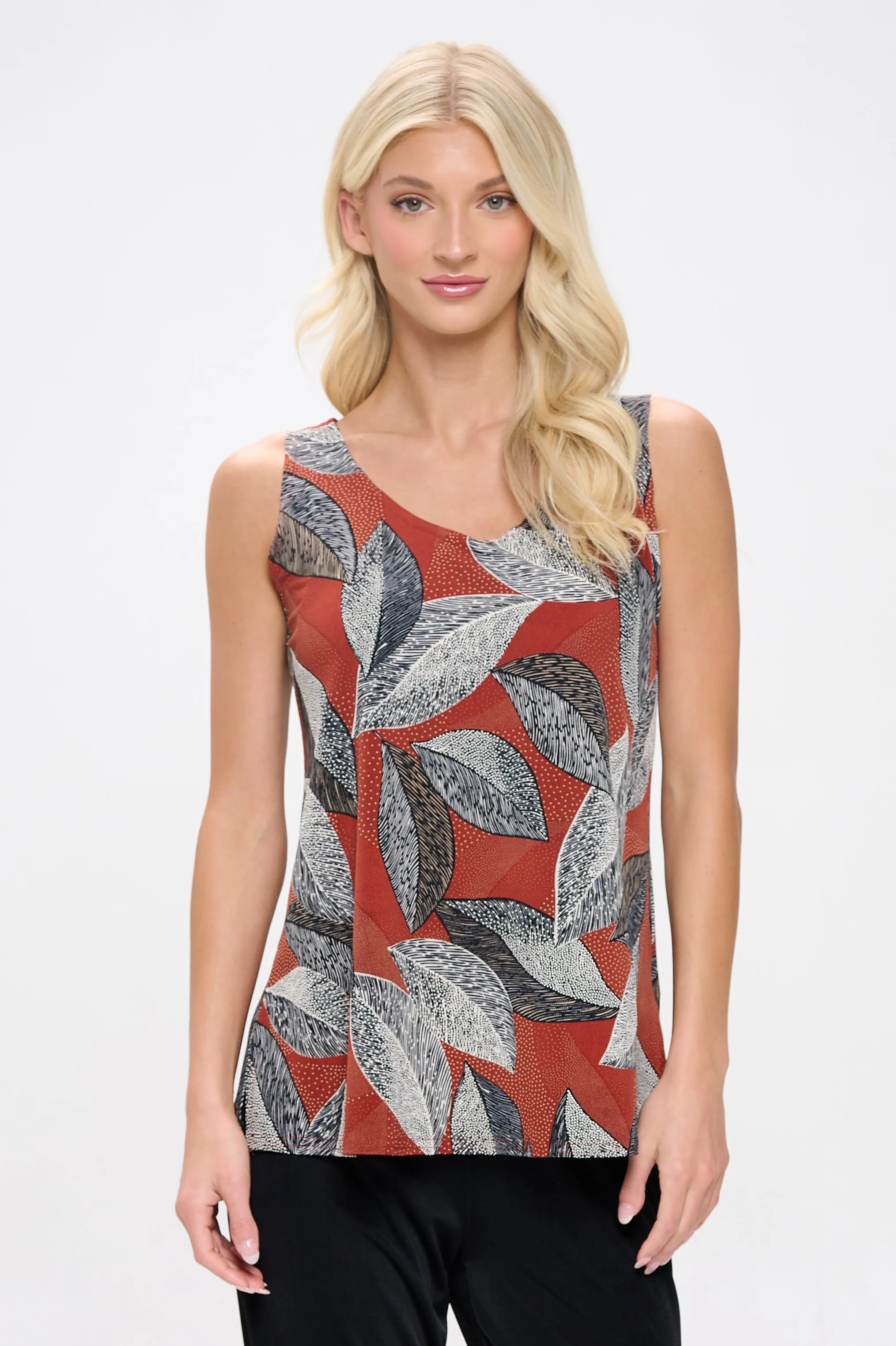 Print Sleeveless Tank Top-2060HT-TRP1-W447