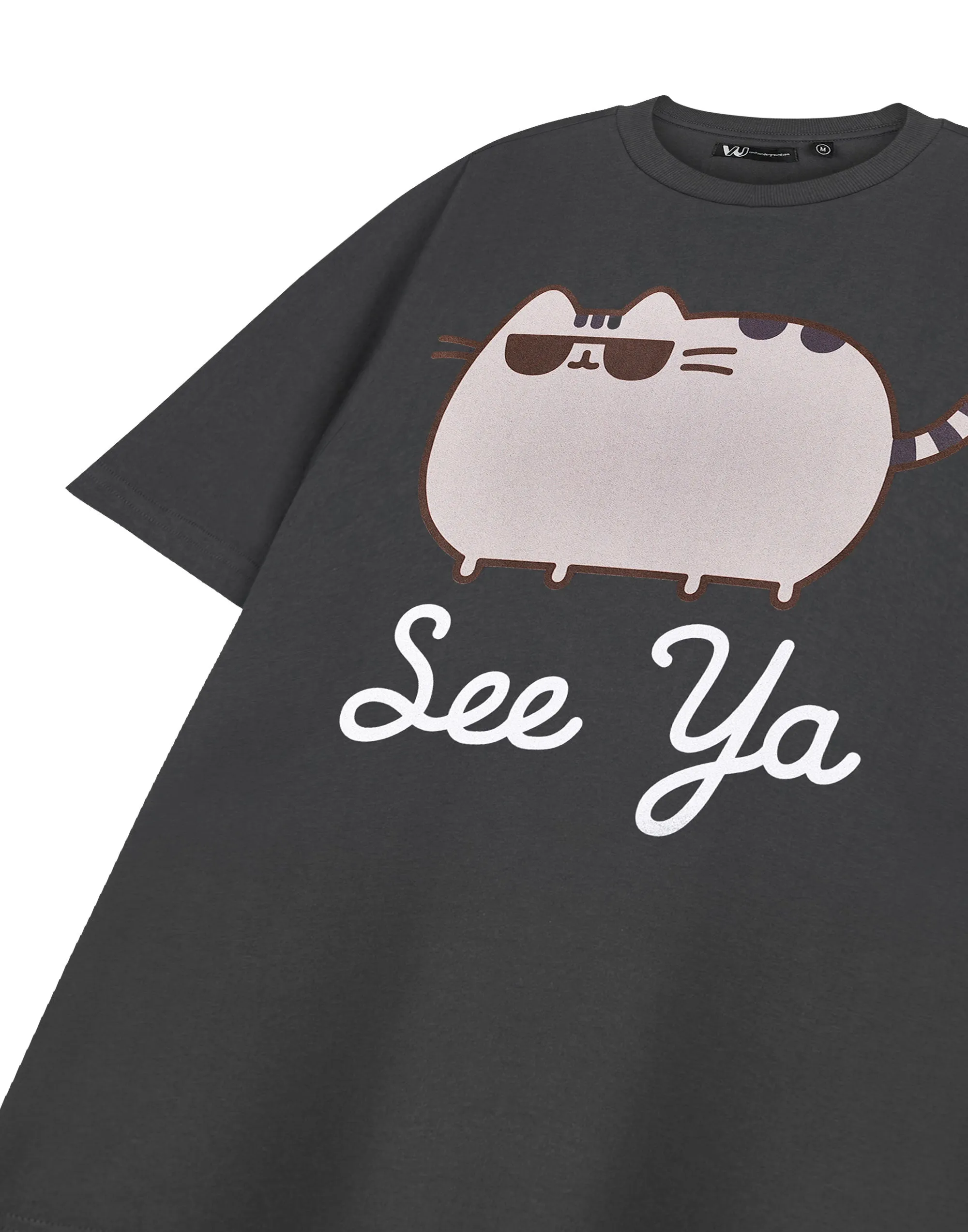 Pusheen See Ya Unisex Grey Short Sleeved T-Shirt