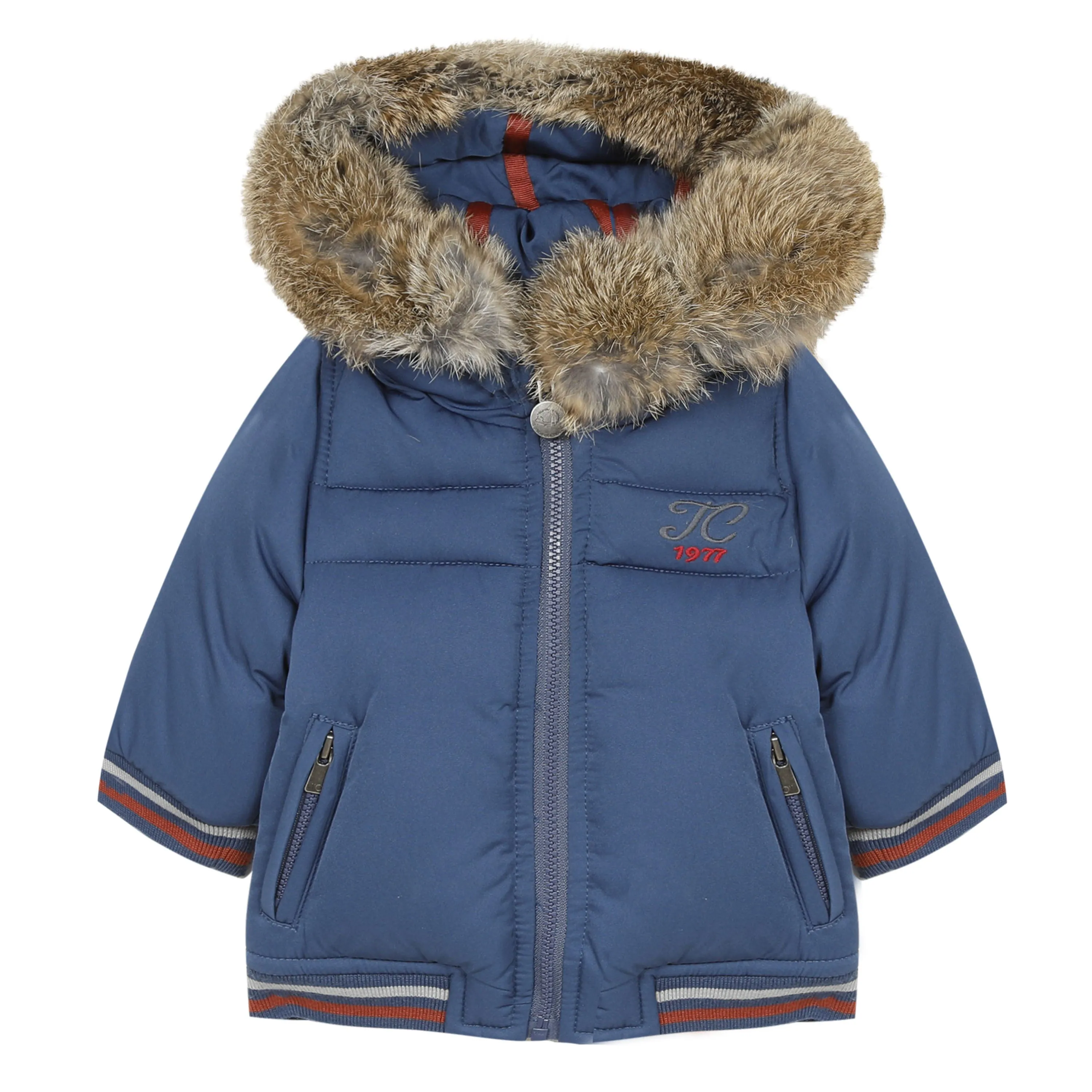 Rabbit Fur Puffer Winter Coat