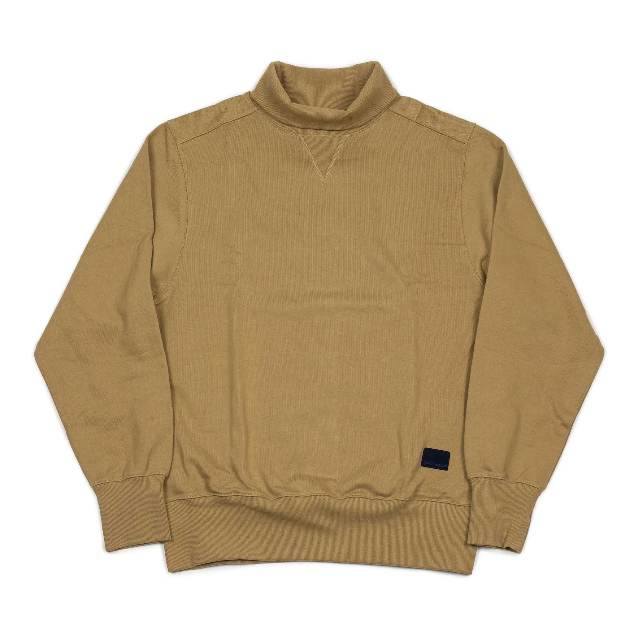 Rollneck in khaki garment washed jersey