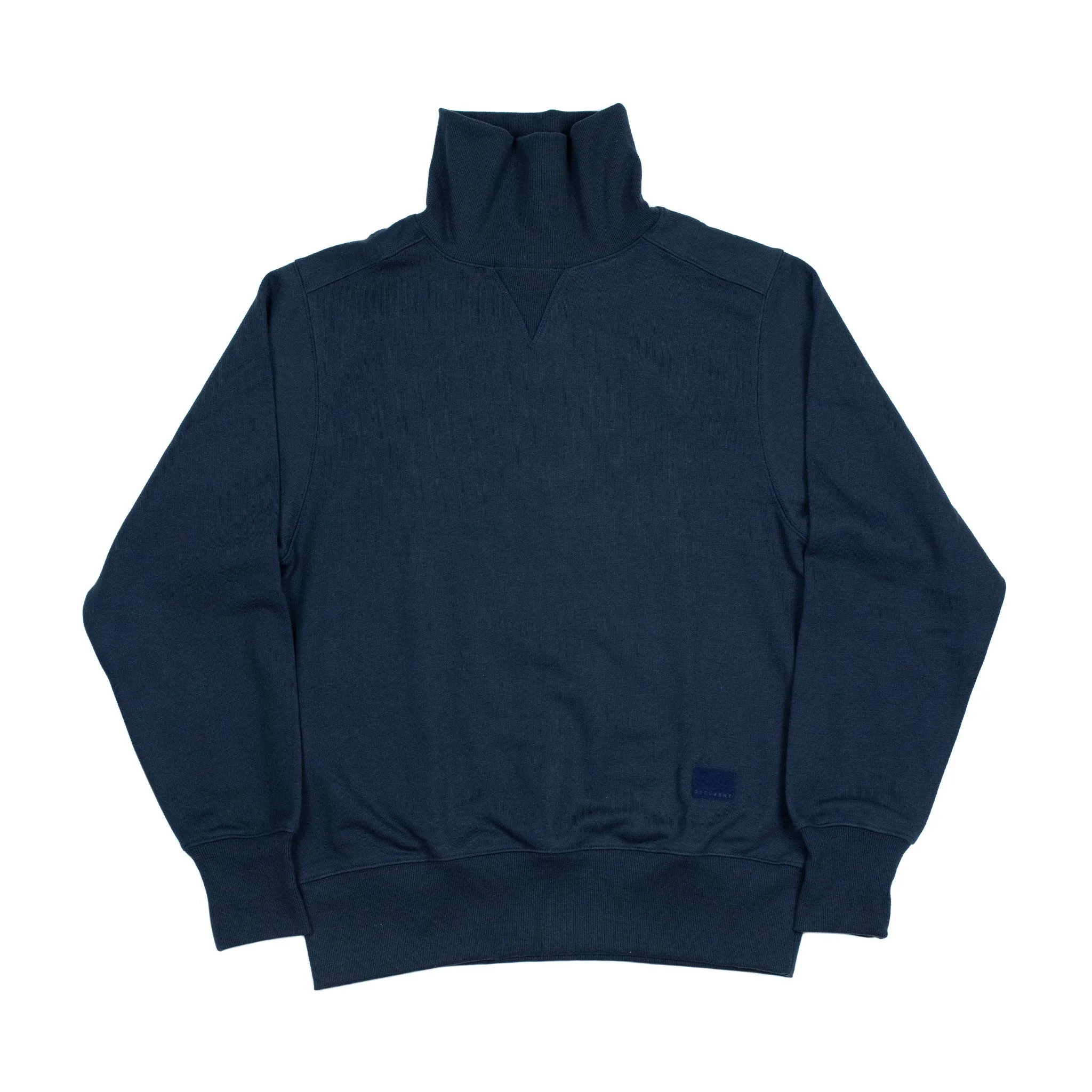 Rollneck in navy garment washed jersey (restock)