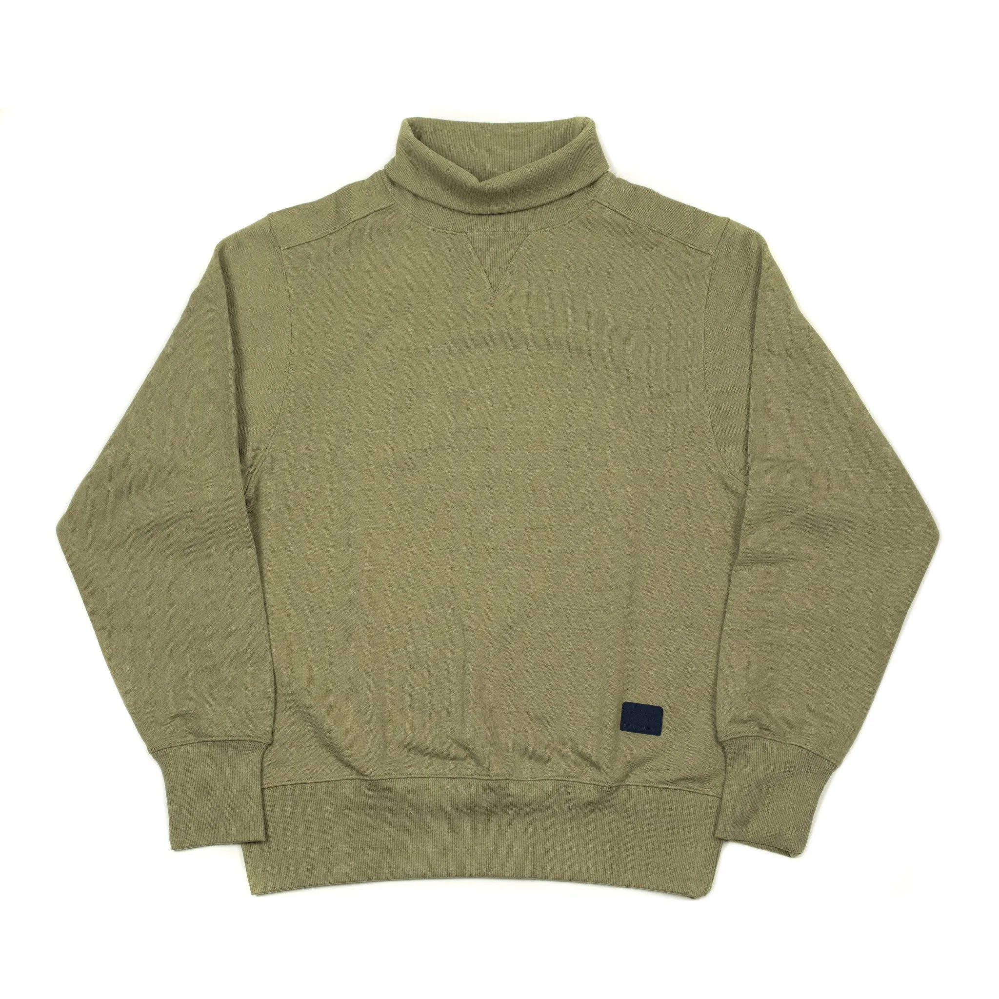 Rollneck in olive garment washed jersey (restock)