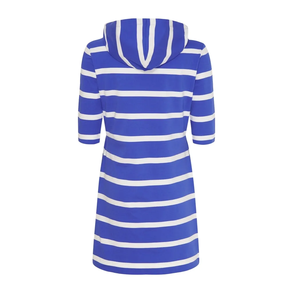 Ronja Striped 3/4 Sleeve Sweat Dress - Blue/Pearl