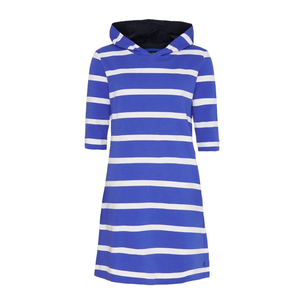 Ronja Striped 3/4 Sleeve Sweat Dress - Blue/Pearl