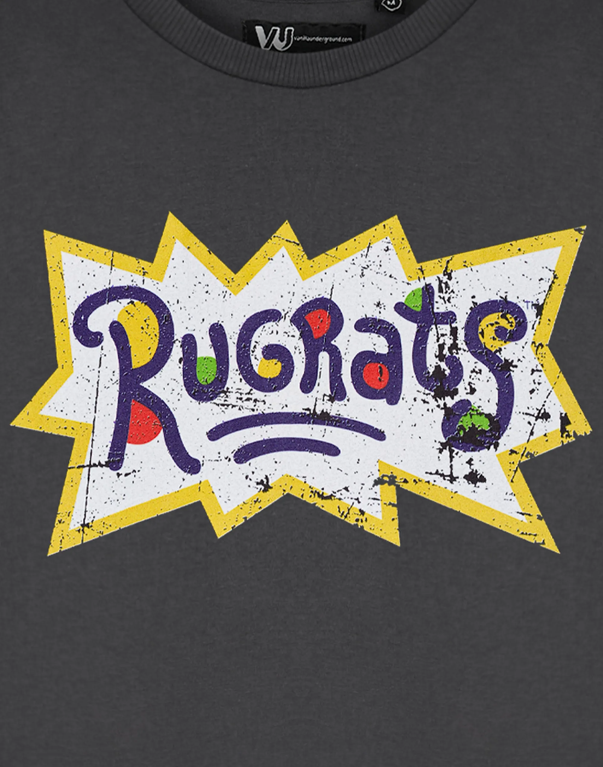 Rugrats Retro Logo Crop Womens Grey Cropped Short Sleeved T-Shirt