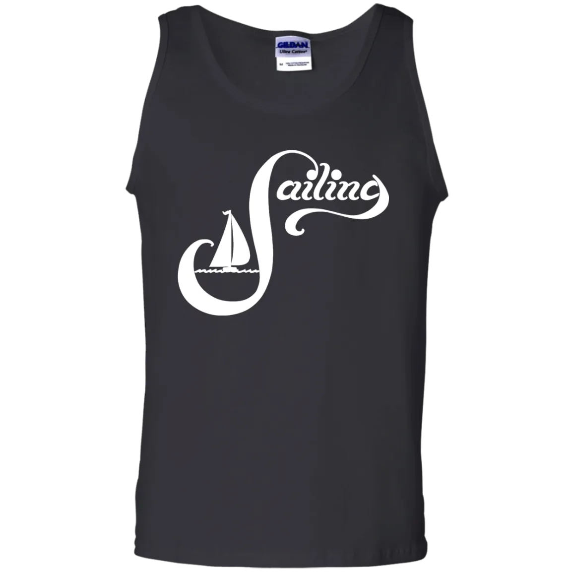 Sailing White on 100% Cotton Tank Top