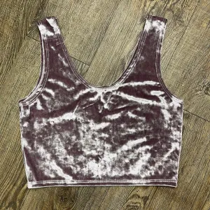 SALE -  Crop Tank Top - Lilac Crushed Velvet