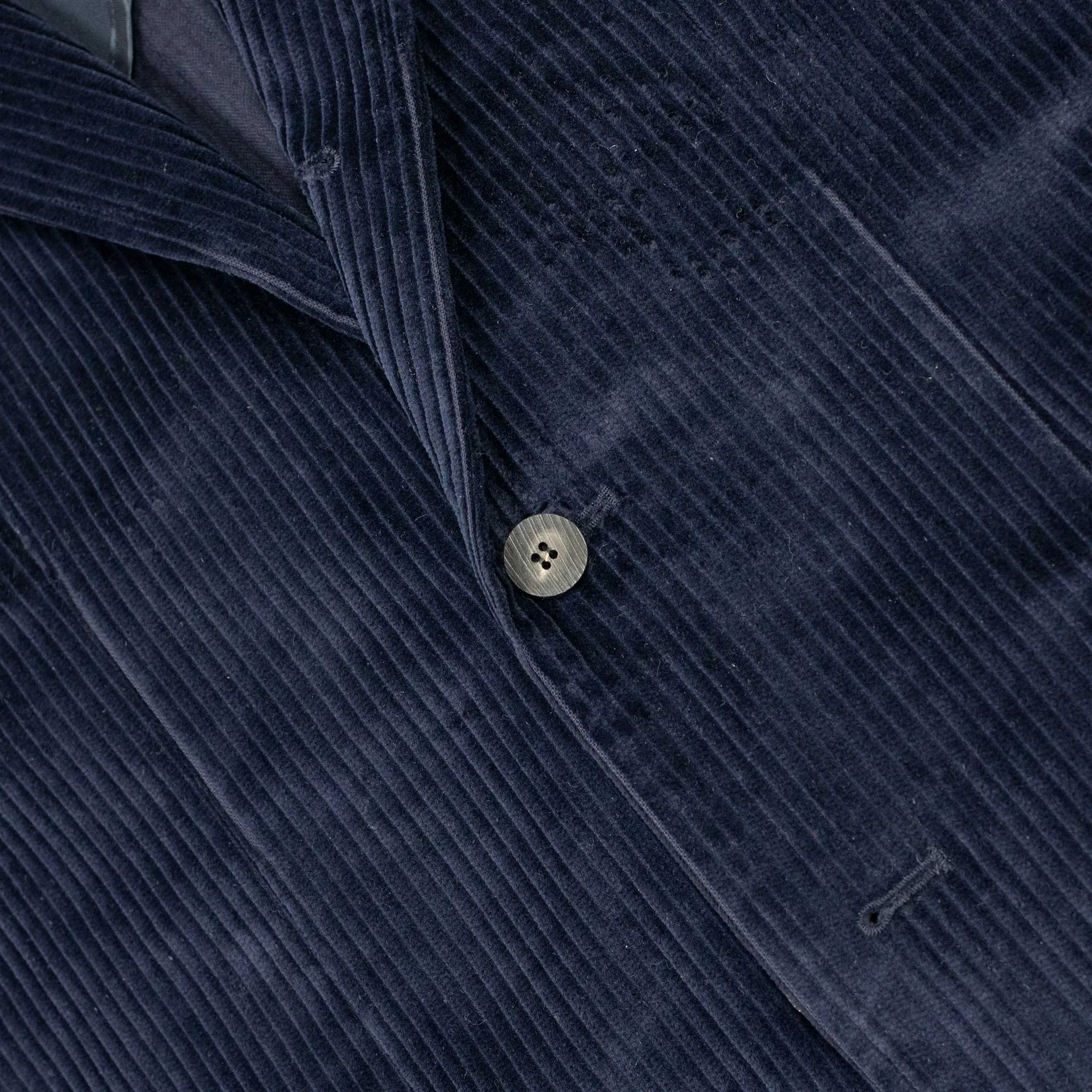 Single breasted jacket in navy English cotton corduroy