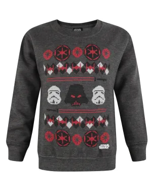 Star Wars Darth Vader Fair Isle Christmas Boy's Sweatshirt