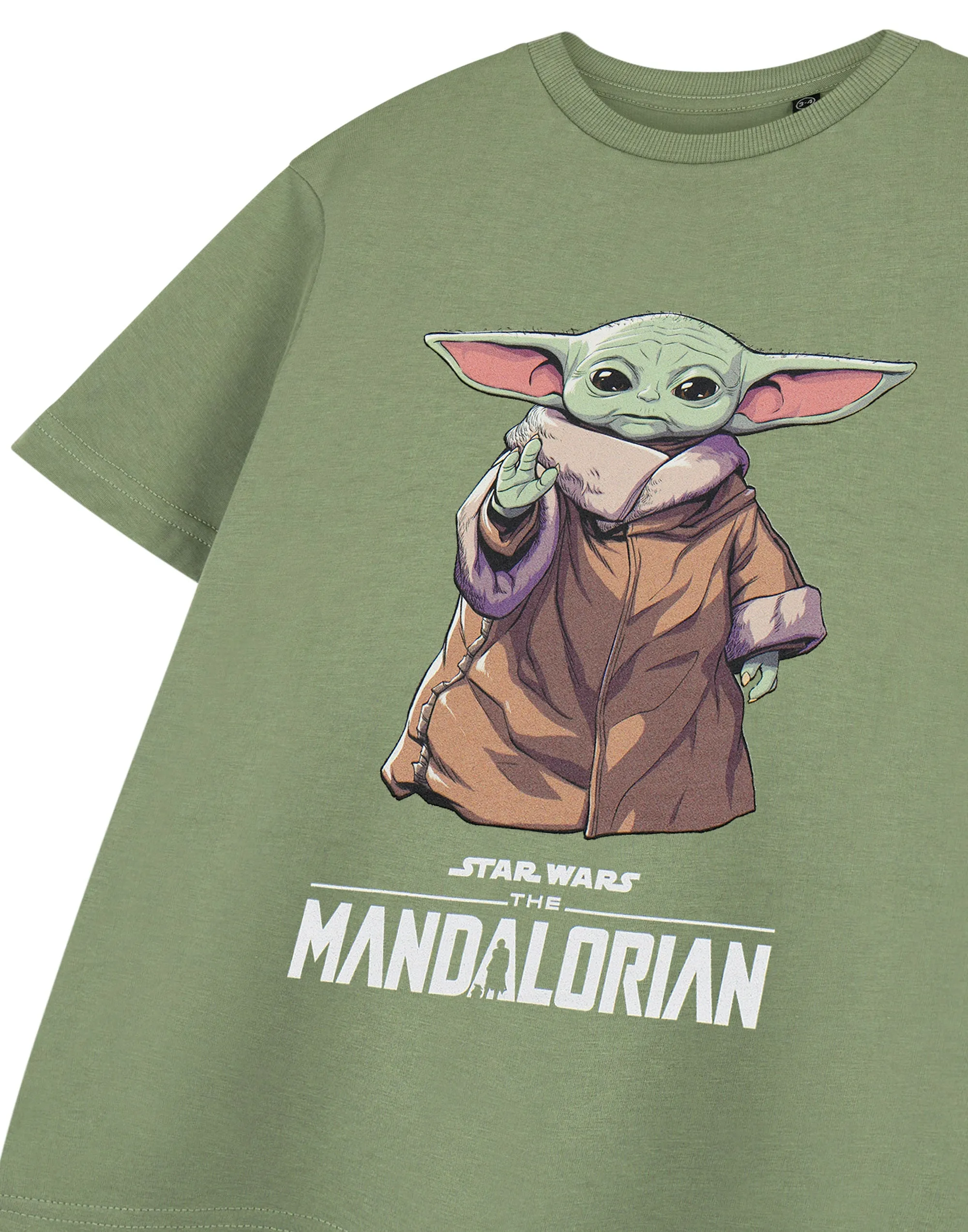 Star Wars The Mandalorian Grogu Boys Green Short Sleeved T-Shirt