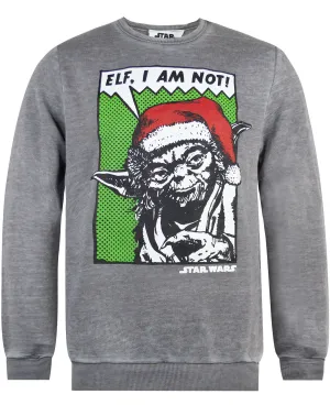 Star Wars Yoda Elf I Am Not Burnout Christmas Sweatshirt