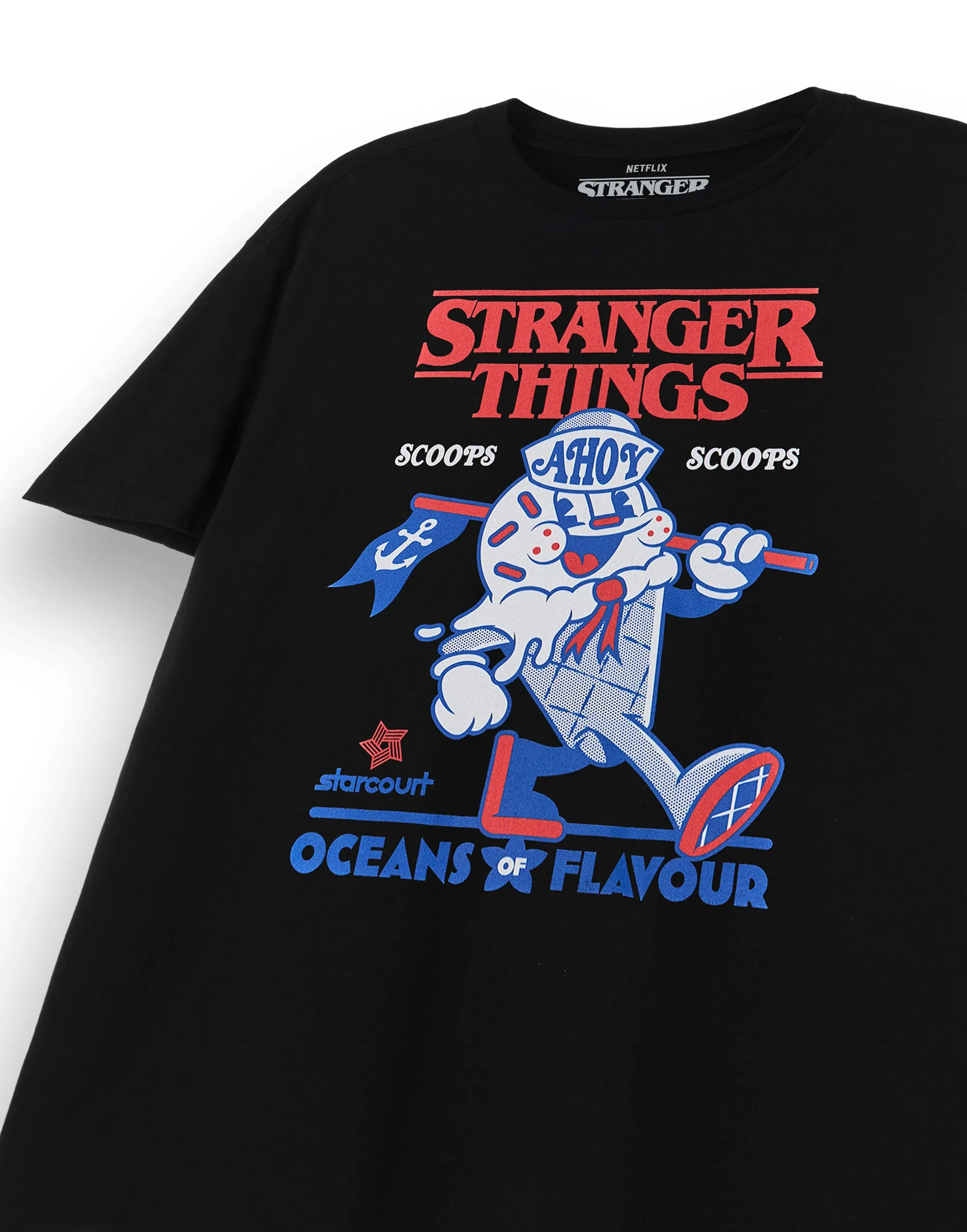 Stranger Things Adults Scoops Black Short Sleeved T-Shirt