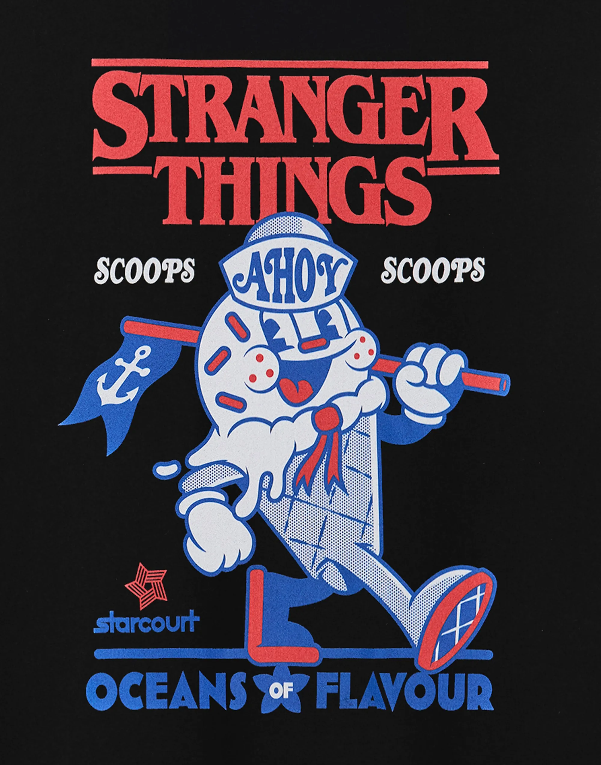 Stranger Things Adults Scoops Black Short Sleeved T-Shirt