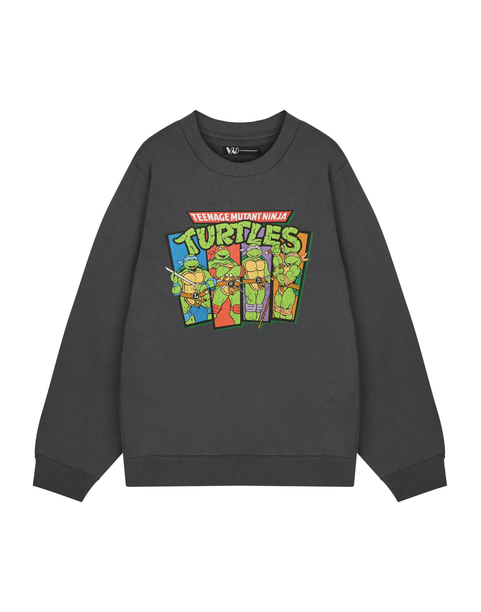 Teenage Mutant Ninja Turtles Retro Sweatshirt Mens Grey Sweatshirt