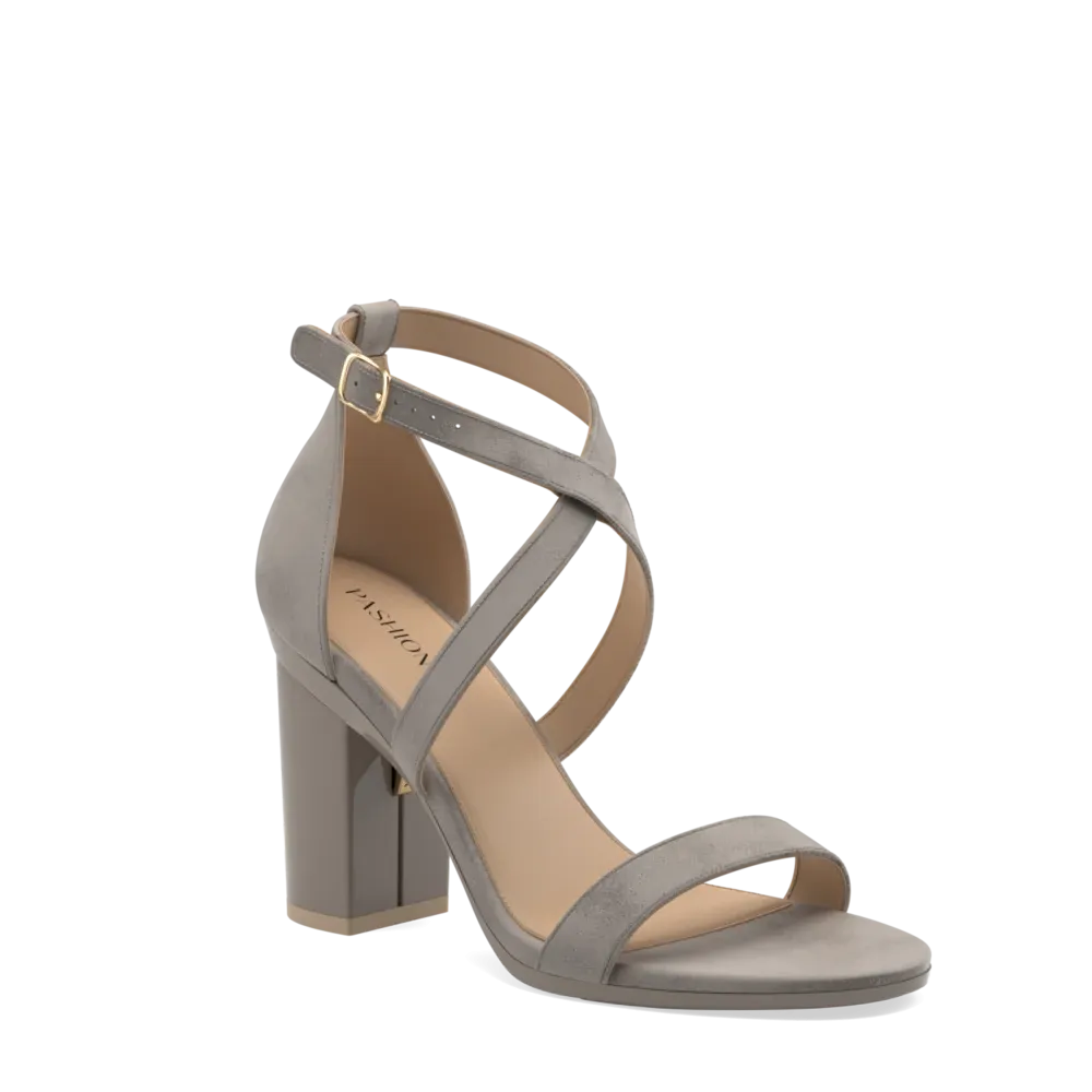 The Sandal - Storm Suede   Block Heel Kit 4 Storm - FINAL SALE