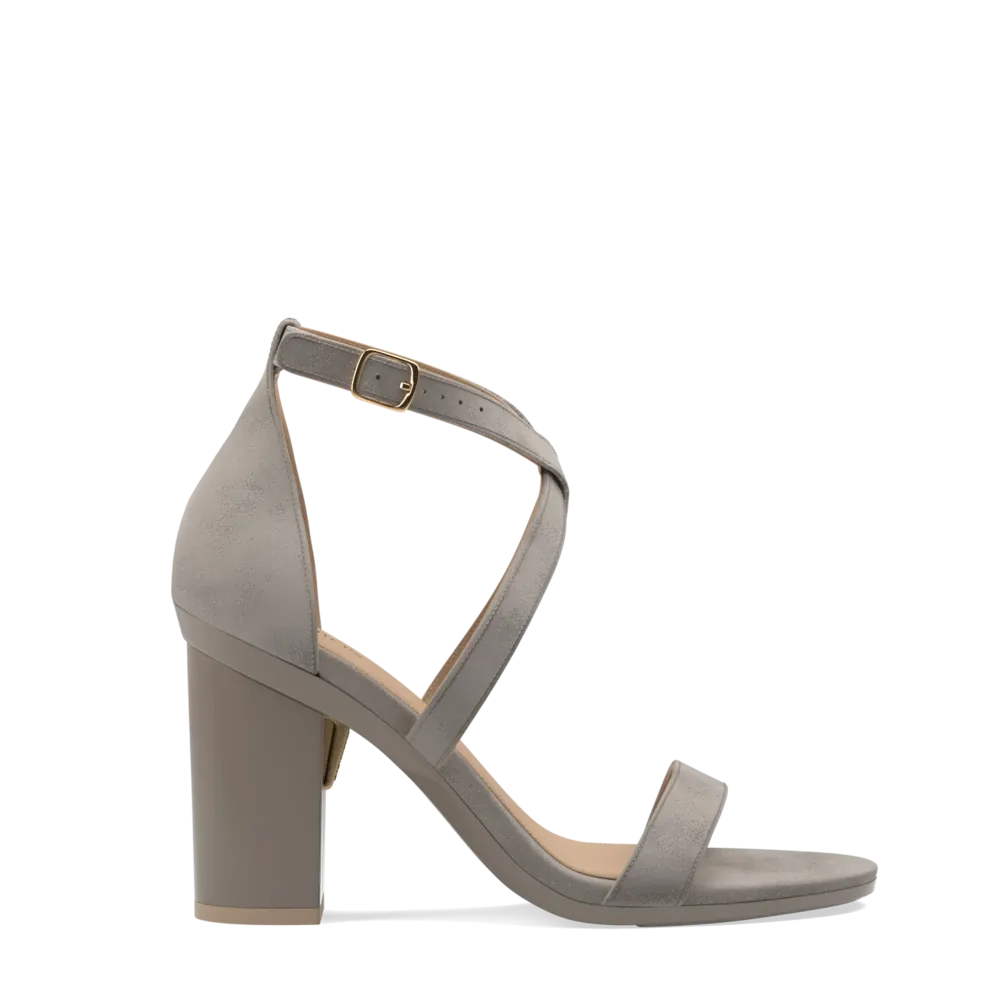 The Sandal - Storm Suede   Block Heel Kit 4 Storm - FINAL SALE