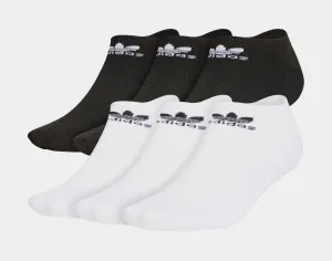 Trefoil 6 Pack No-Show Mens Socks (Black/White)