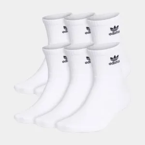 Trefoil 6 Pack Quarter Mens Socks (White)