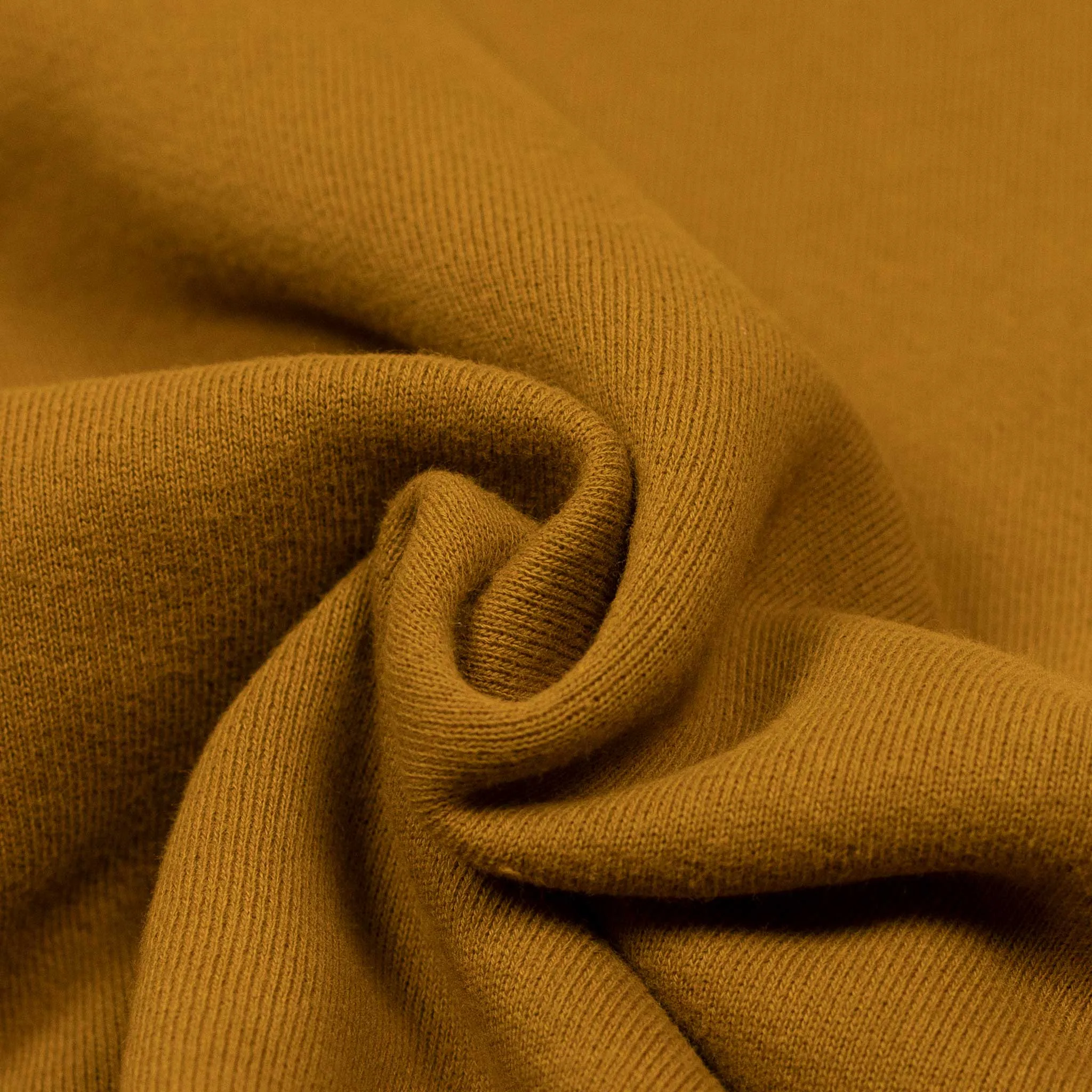 Turtleneck sweatshirt in mustard cotton fleece